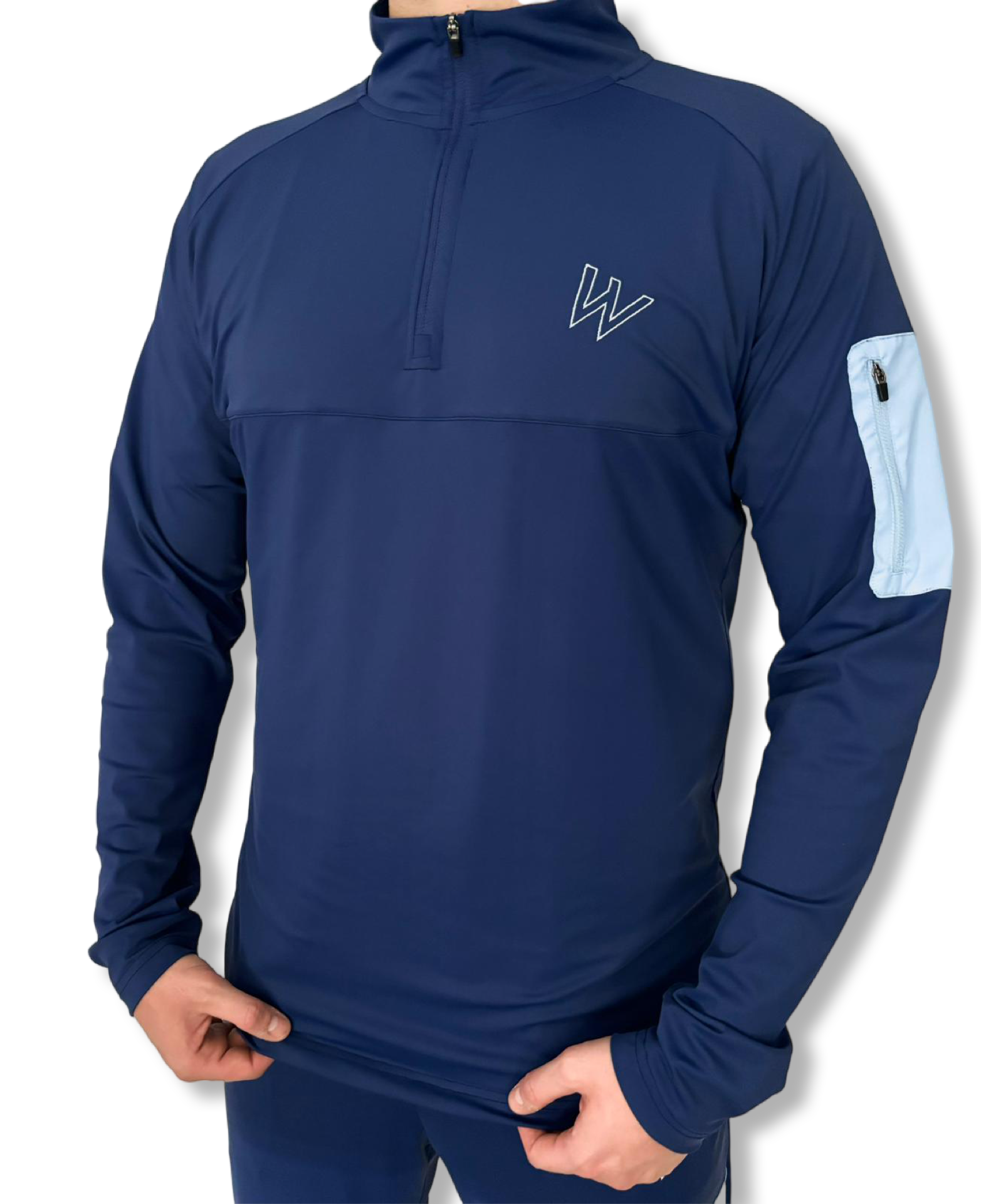 Pre-Preform Men's Quarter Zip (Blue) image 1