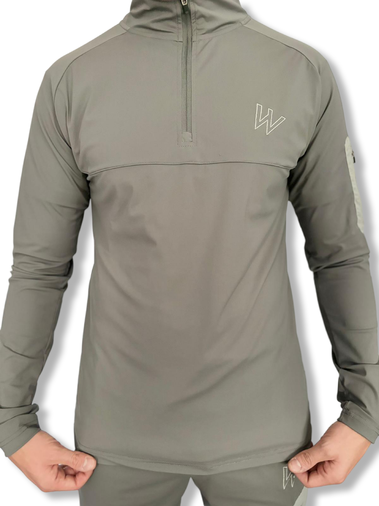 Pre-Perform Men's Quarter Zip (Grey) image 1